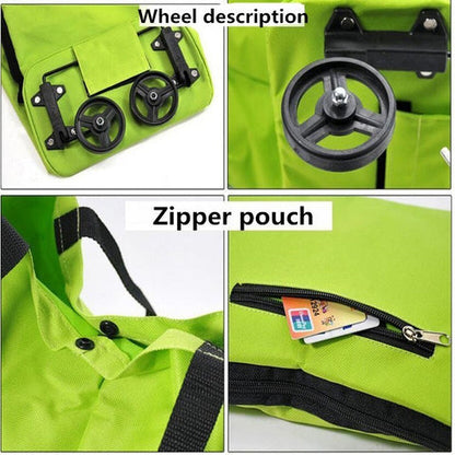 🛒 2-in-1 Foldable Shopping Cart Bag – Carry As A Bag, Roll As A Cart