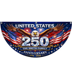Freedom Family Name 250th Birthday - America Freedom With Eagle - Non-Pleated Fan Flag