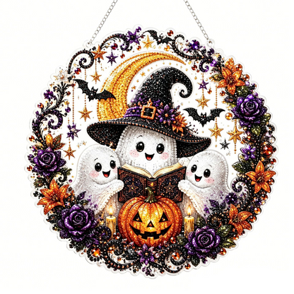 Halloween Black Cat Moon Diamond Art Hanging Ornament Kit