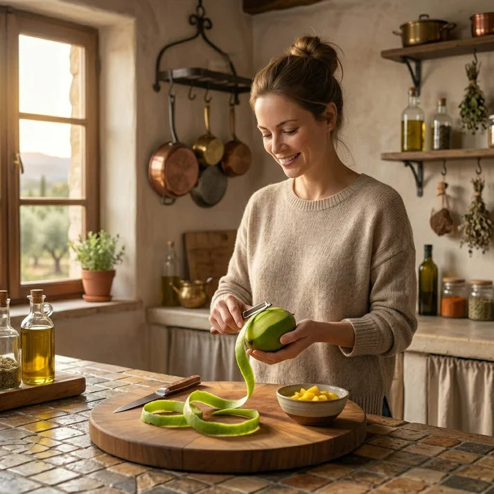 Ultra-Sharp Multi-Functional Peeler with Wooden Handle
