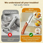 Ultra-Sharp Multi-Functional Peeler with Wooden Handle