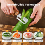 Ultra-Sharp Multi-Functional Peeler with Wooden Handle
