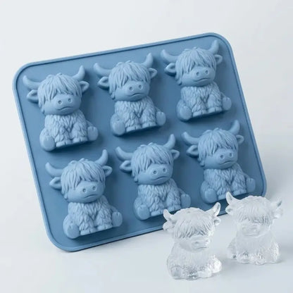 🐮 Mini Highland Cow Ice Cube Mold – Adorable 3D Ice for Drinks, Parties & Gifts