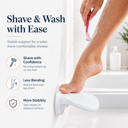 🧼 Shower Foot Rest Suction Cup Pedal: No More Bending Over or Slipping!
