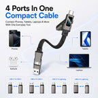 🔌 65W 4-in-1 Digital Display Keychain Charging Cable