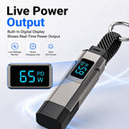 🔌 65W 4-in-1 Digital Display Keychain Charging Cable