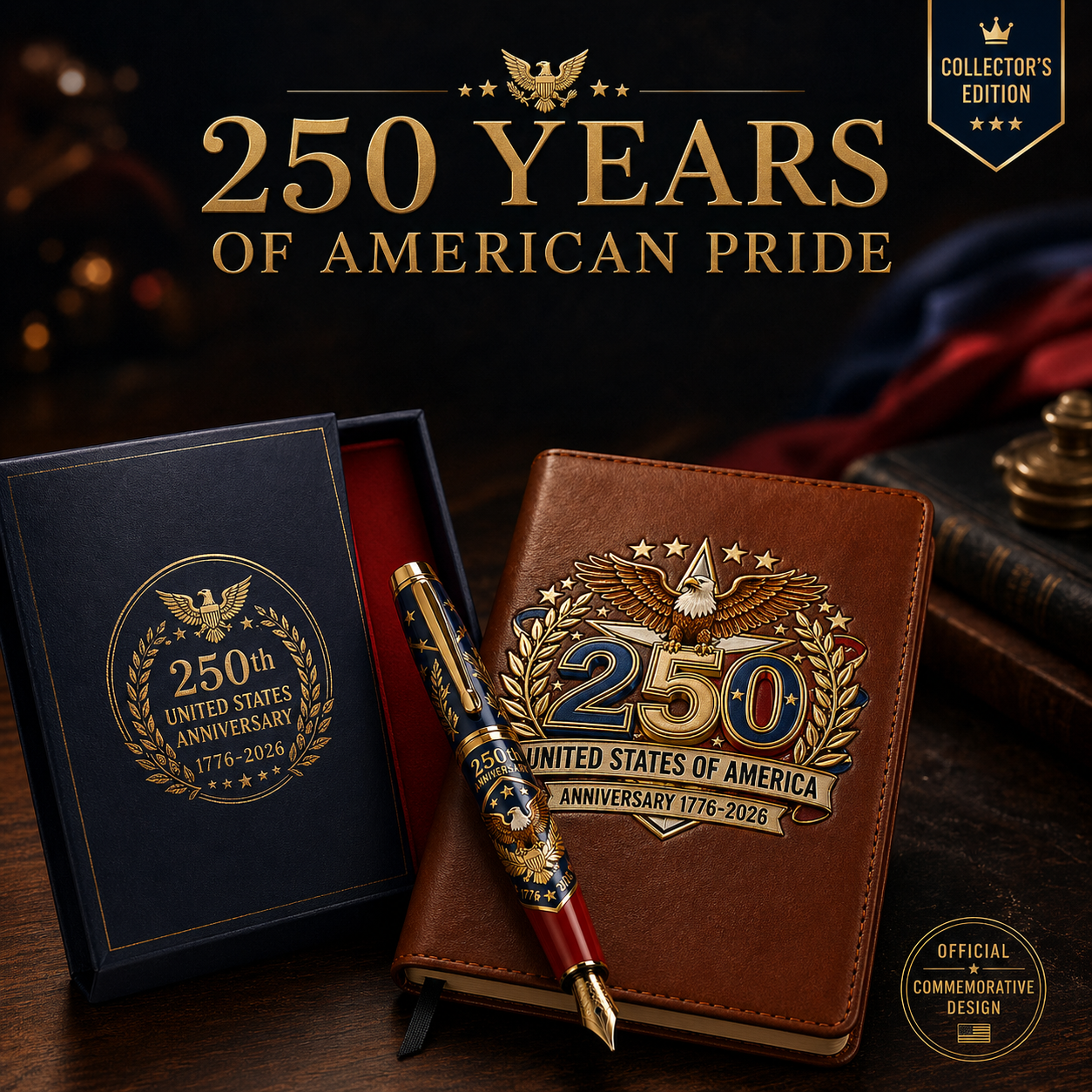250th U.S. Anniversary Pen & Notebook Set