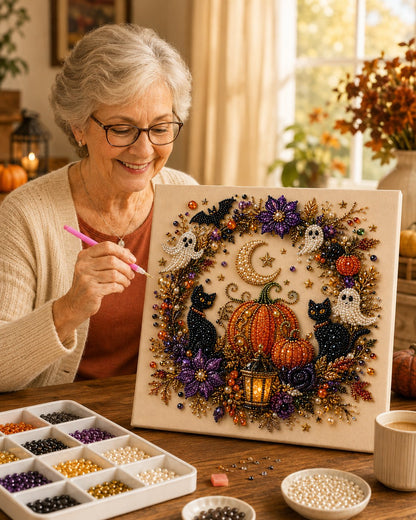 Halloween Pearl Bead Diamond Art Kit – Relaxing DIY Craft & Sparkling Décor