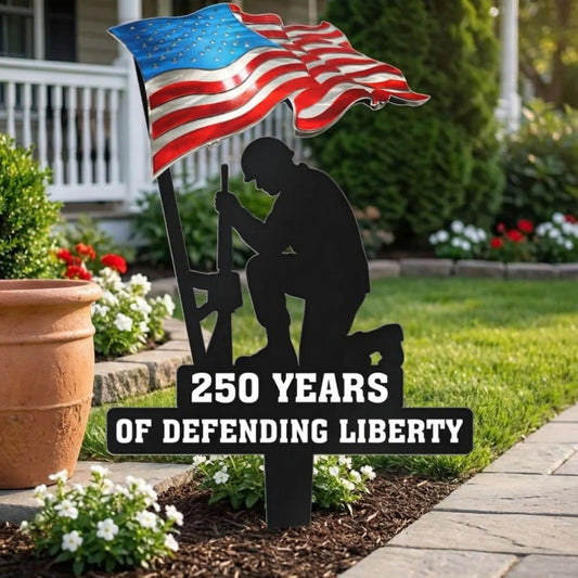 250 Years of Defending Liberty – Patriotic Metal Garden Stake