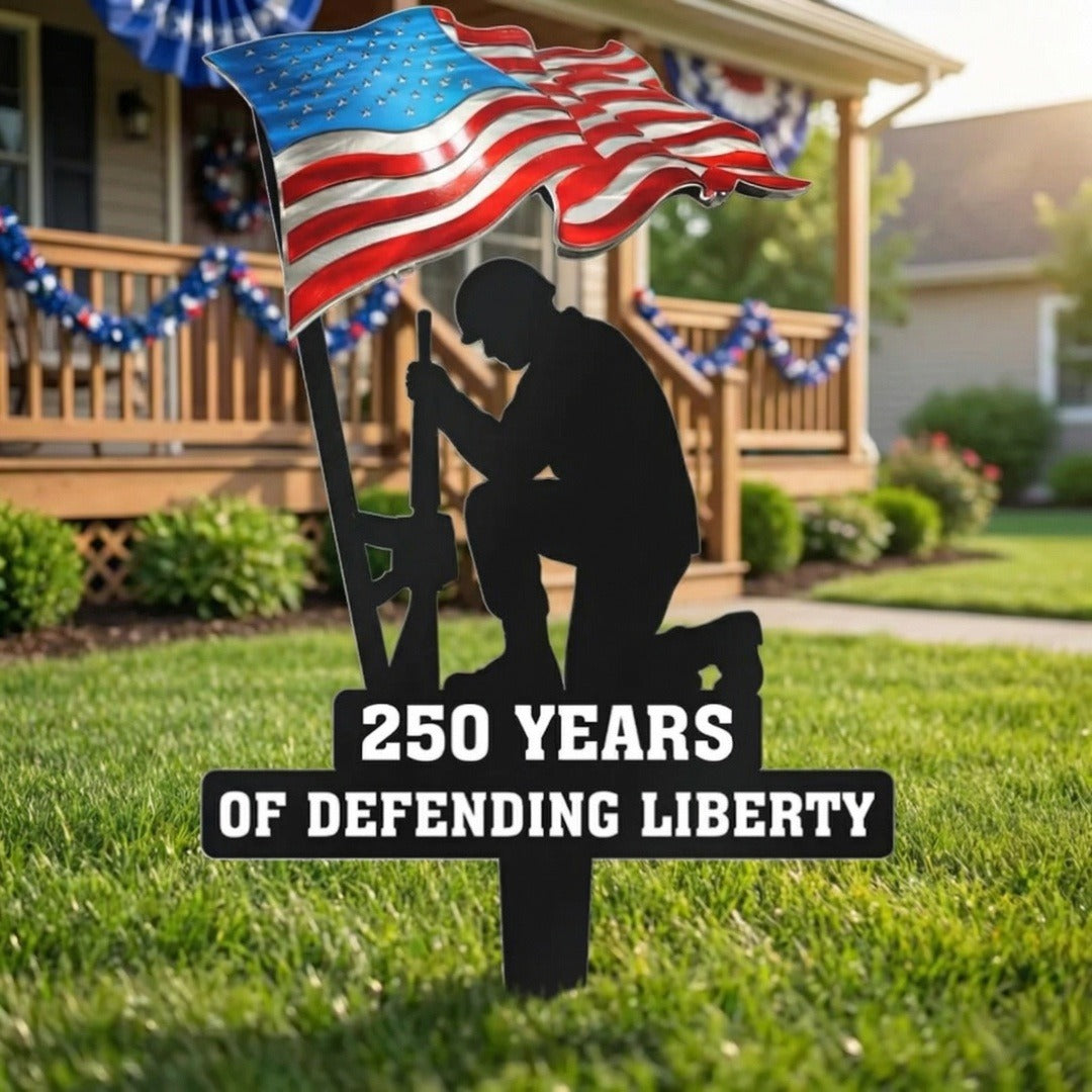 250 Years of Defending Liberty – Patriotic Metal Garden Stake