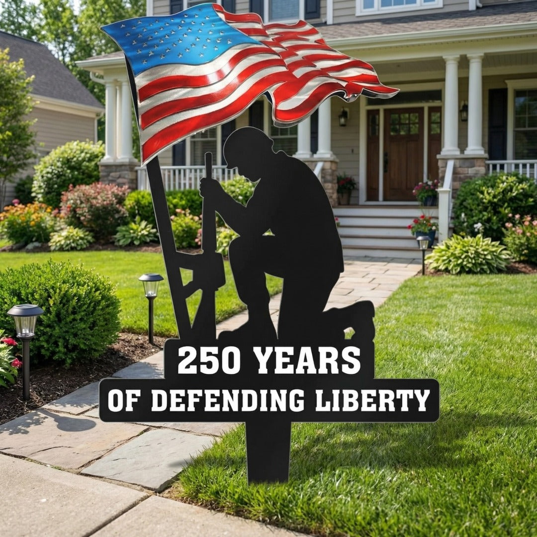 250 Years of Defending Liberty – Patriotic Metal Garden Stake