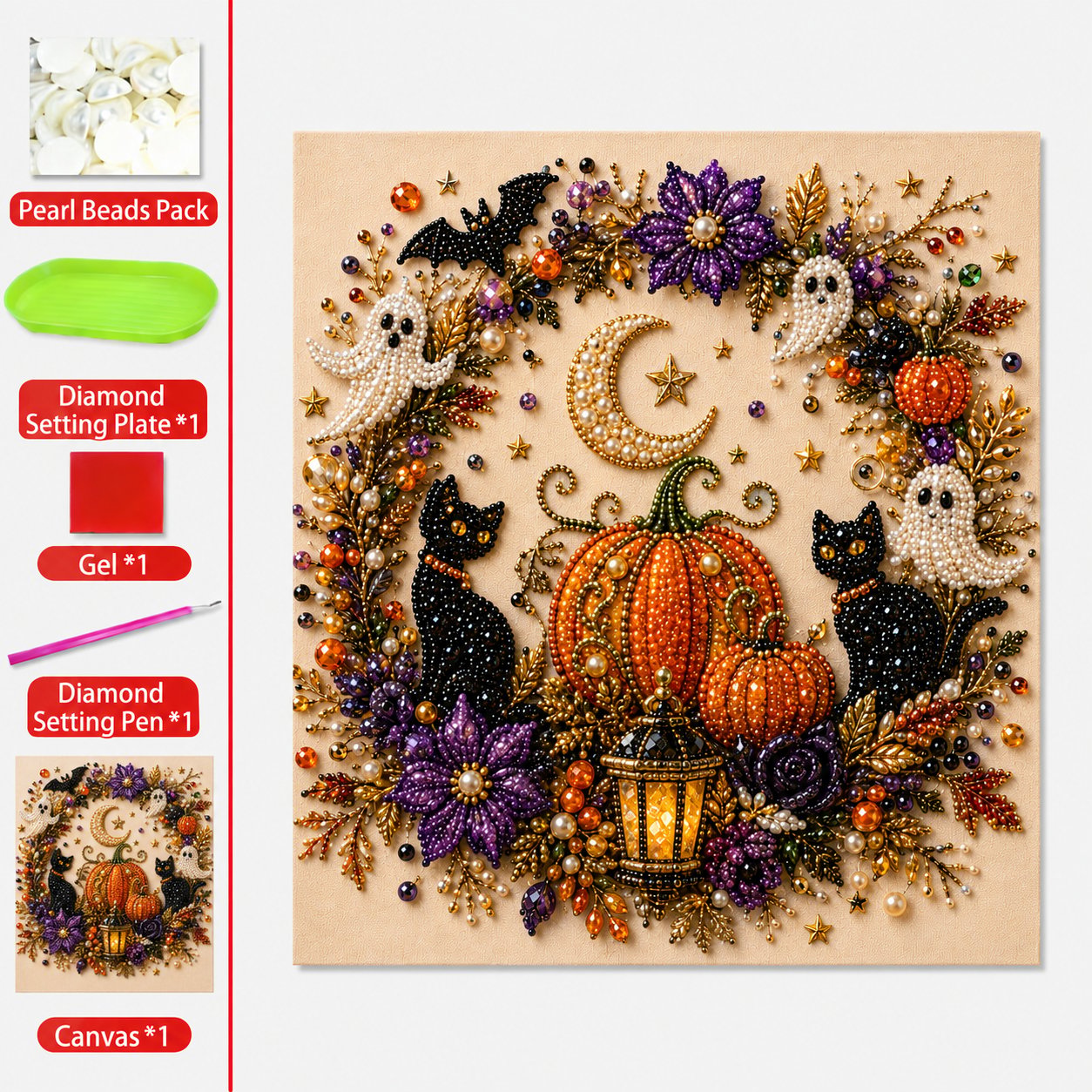 Halloween Pearl Bead Diamond Art Kit – Relaxing DIY Craft & Sparkling Décor