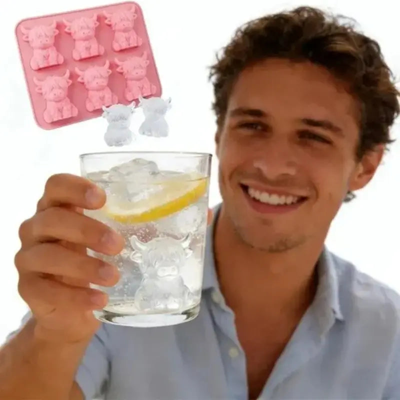 🐮 Mini Highland Cow Ice Cube Mold – Adorable 3D Ice for Drinks, Parties & Gifts