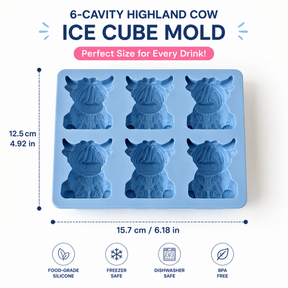 🐮 Mini Highland Cow Ice Cube Mold