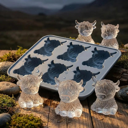 🐮 Mini Highland Cow Ice Cube Mold – Adorable 3D Ice for Drinks, Parties & Gifts