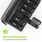 AM PM 7-Day Pill Organizer –Easy Open, Travel-Ready, Durable BPA-Free Daily Medicine Case