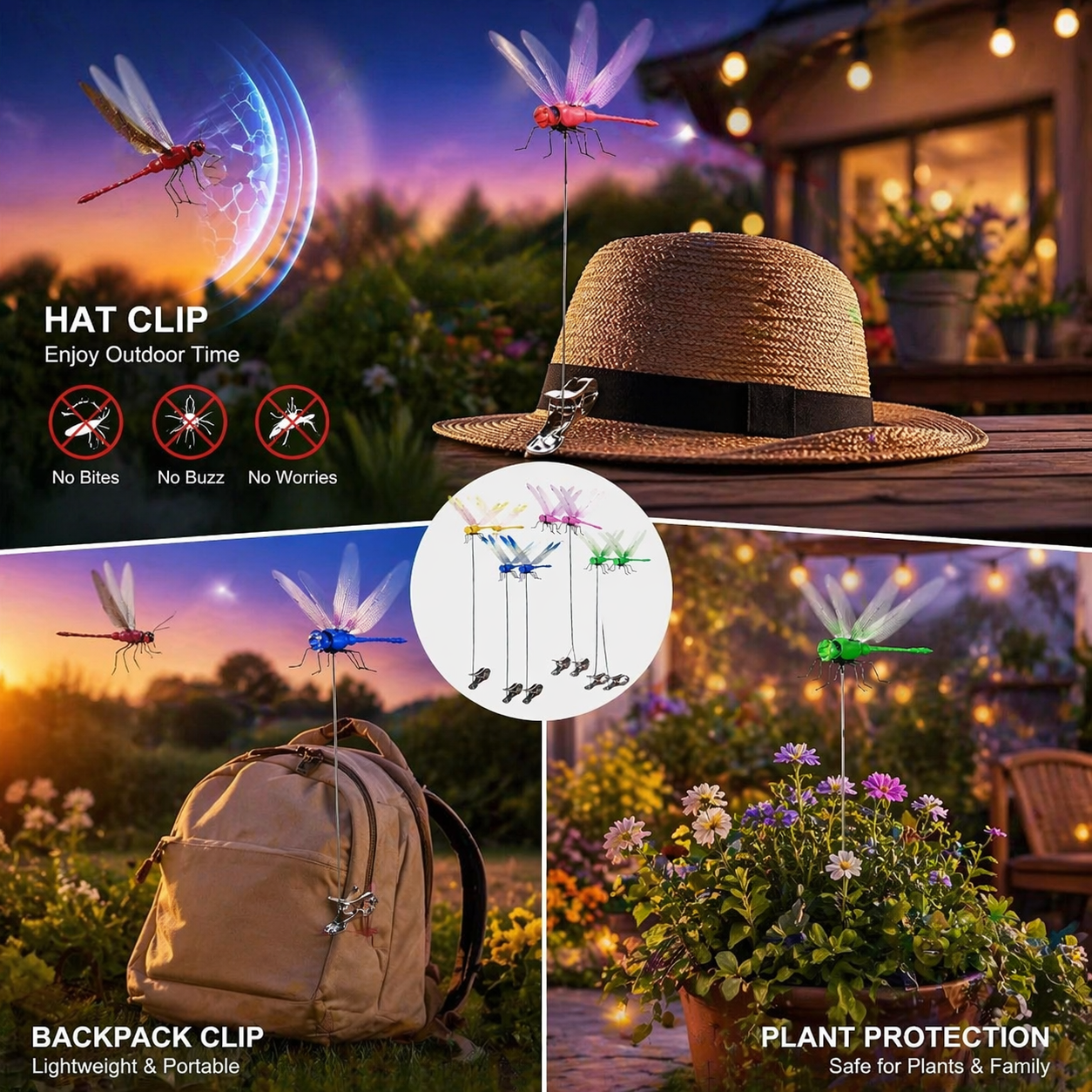 Realistic Dragonfly Mosquito Repellent Clips – Natural Outdoor Bug Protection