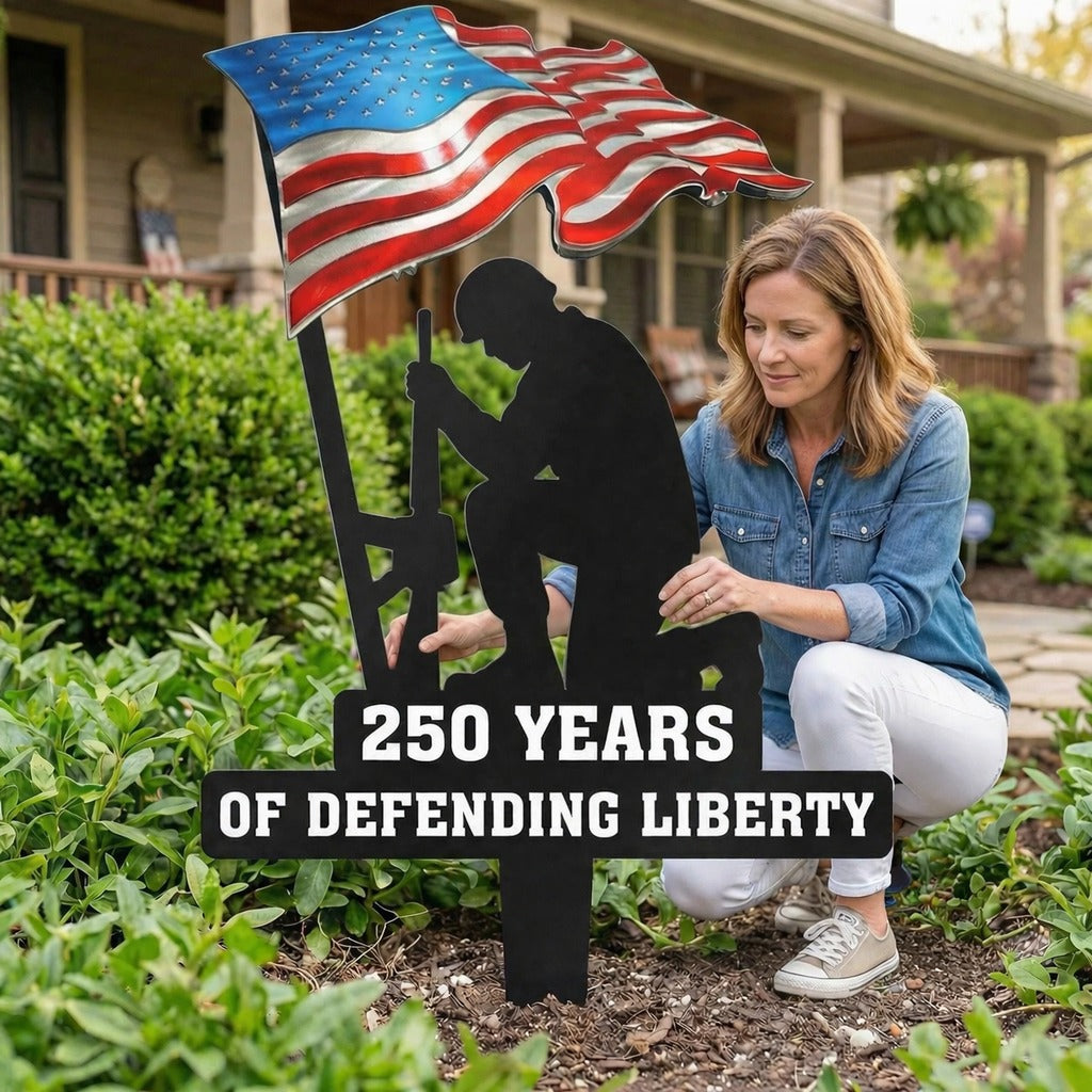 250 Years of Defending Liberty – Patriotic Metal Garden Stake