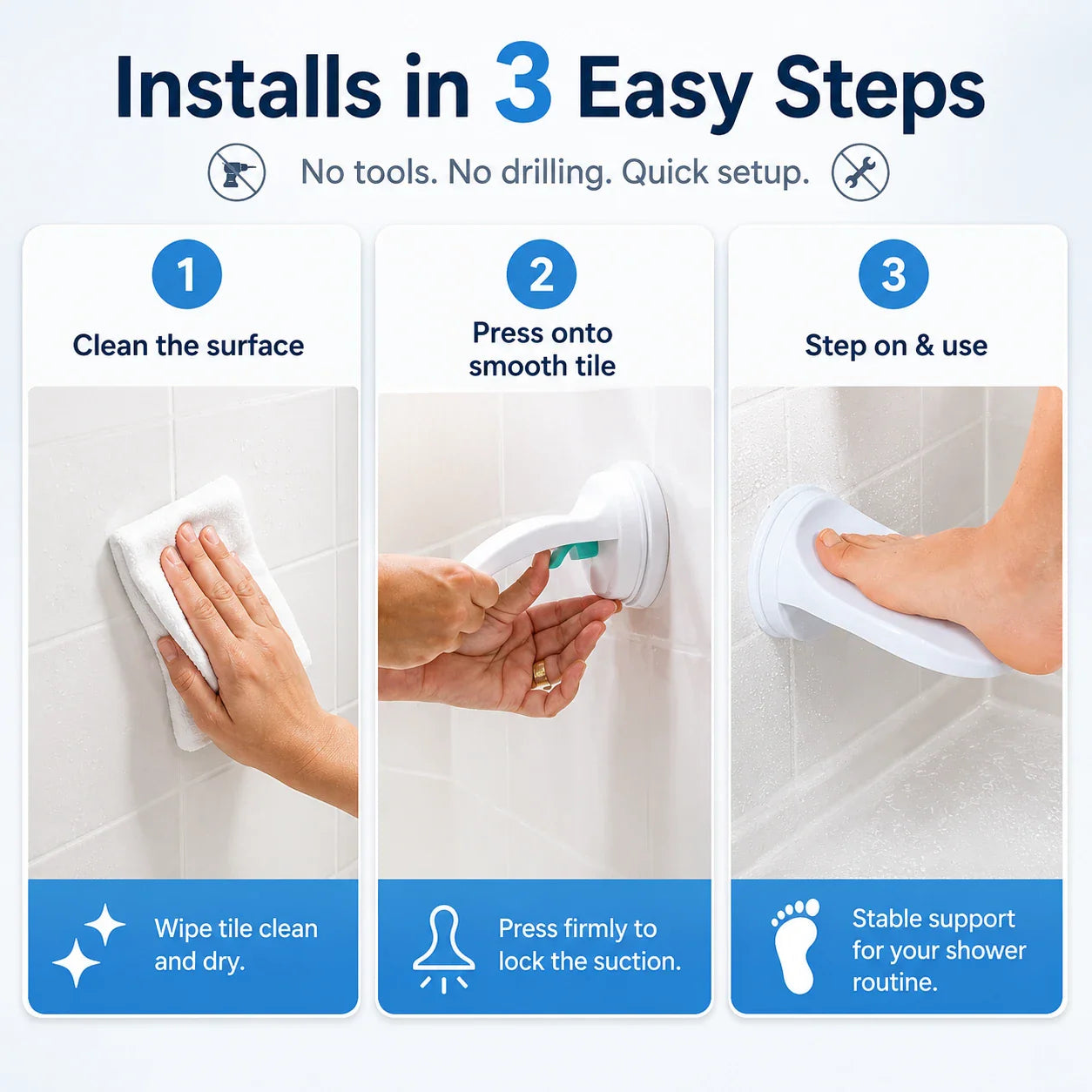 🧼 Shower Foot Rest Suction Cup Pedal: No More Bending Over or Slipping!