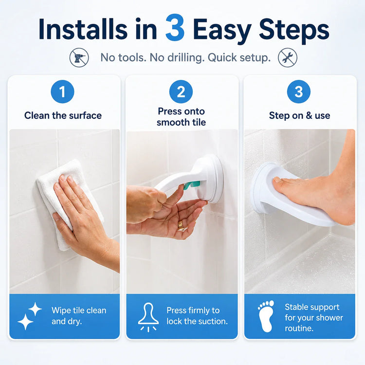 🧼 Shower Foot Rest Suction Cup Pedal: No More Bending Over or Slipping!