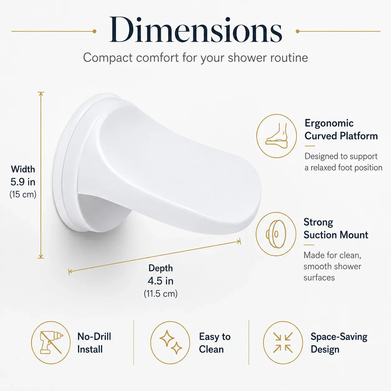 🧼 Shower Foot Rest Suction Cup Pedal: No More Bending Over or Slipping!