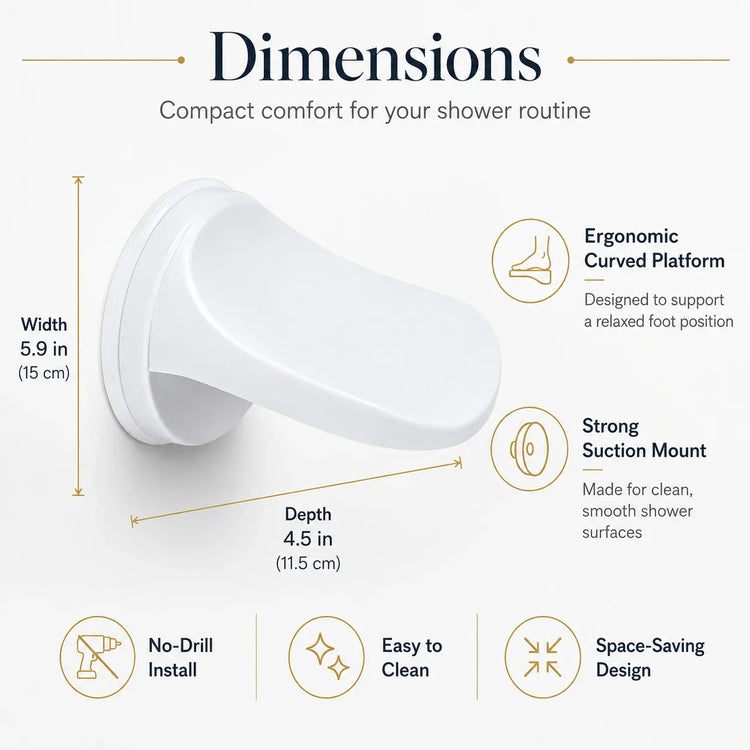 🧼 Shower Foot Rest Suction Cup Pedal: No More Bending Over or Slipping!
