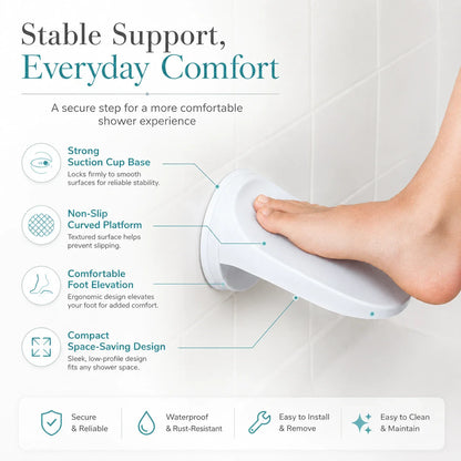 🧼 Shower Foot Rest Suction Cup Pedal: No More Bending Over or Slipping!