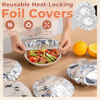 Aluminum Foil Food Covers – Keep Food Fresh & Warm, Universal Fit, 50 PCS
