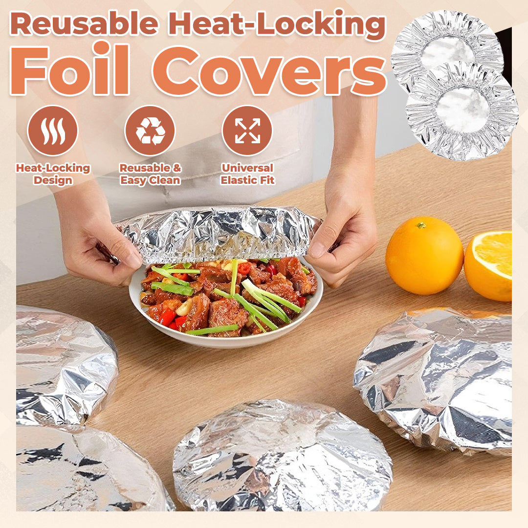 Aluminum Foil Food Covers – Keep Food Fresh & Warm, Universal Fit, 50 PCS