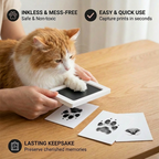 Mess-Free Pet Paw & Nose Print Kit – Clean-Touch Ink Pad for Dogs & Cats, DIY Keepsake & Gift