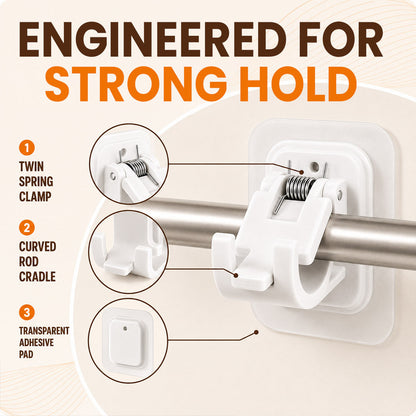 RenewLife™ EasyMount No-Drill Curtain Rod Brackets