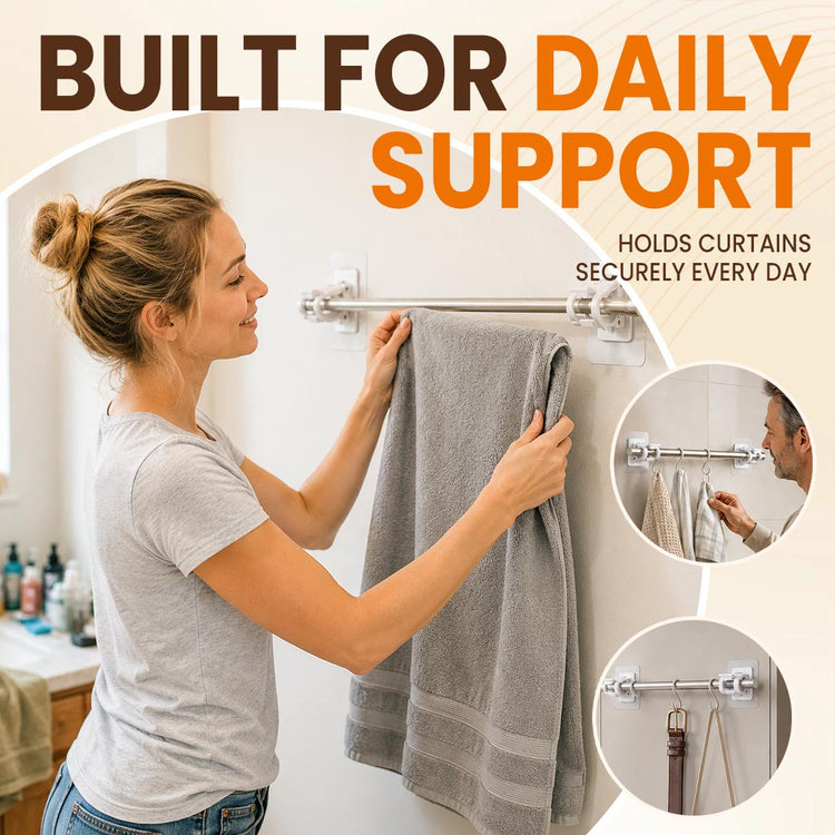 RenewLife™ EasyMount No-Drill Curtain Rod Brackets