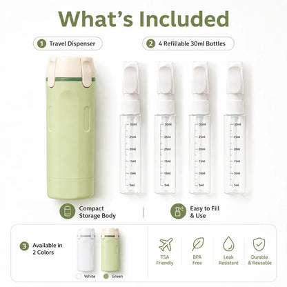 PourPod 4-in-1 Dispensing Travel Bottle