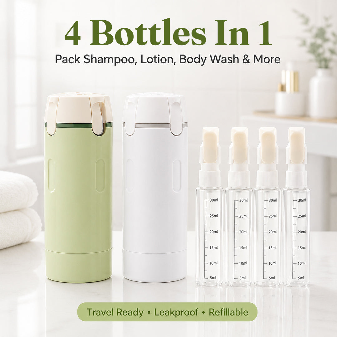 PourPod 4-in-1 Dispensing Travel Bottle