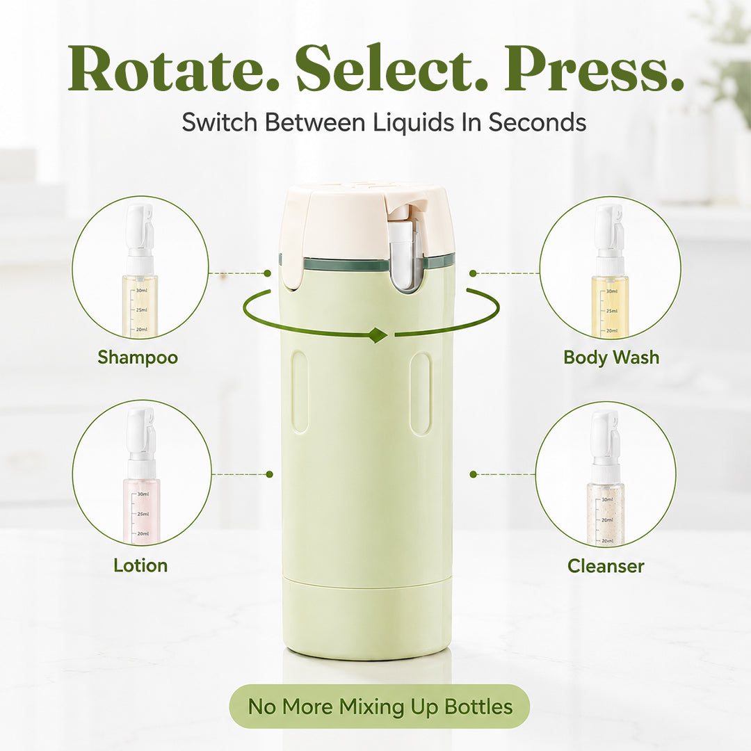 PourPod 4-in-1 Dispensing Travel Bottle