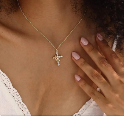 Mother’s Day Cross Crown Necklace – A Gift of Faith, Love & Protection