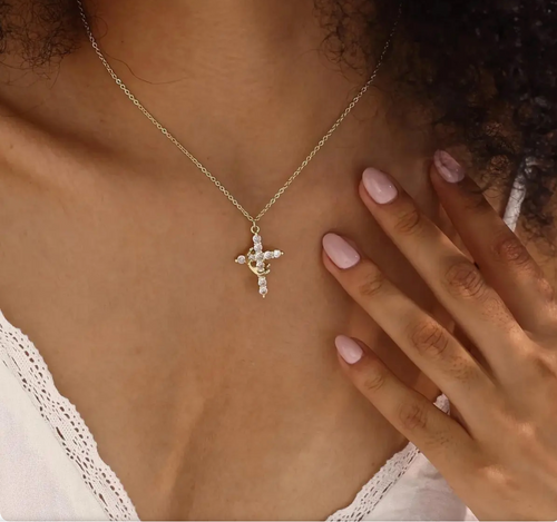 Mother’s Day Cross Crown Necklace – A Gift of Faith, Love & Protection