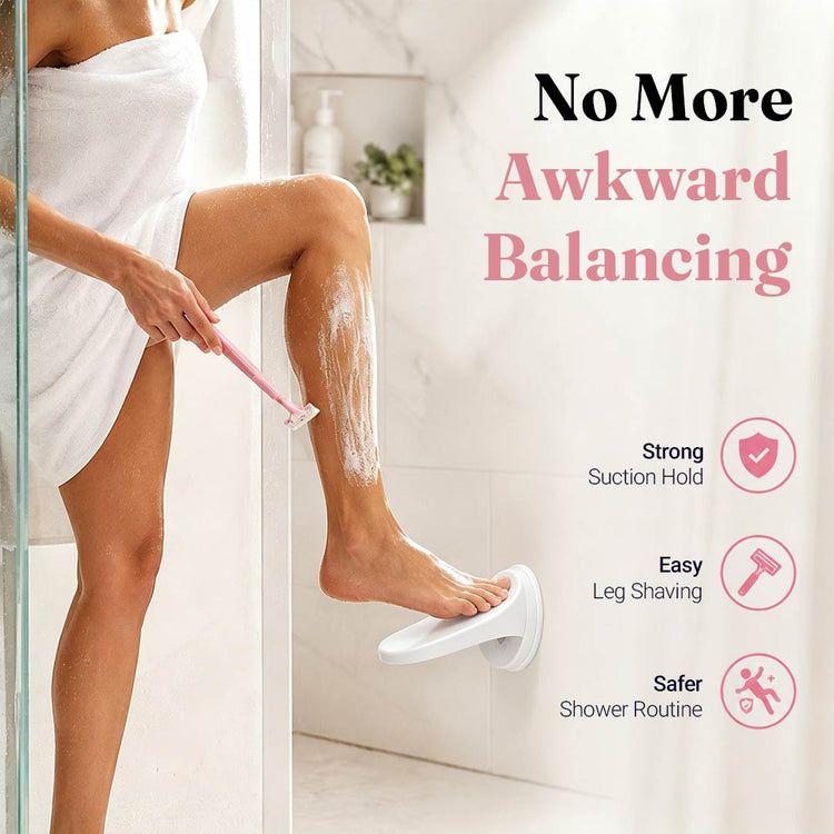 🧼 Shower Foot Rest Suction Cup Pedal: No More Bending Over or Slipping!