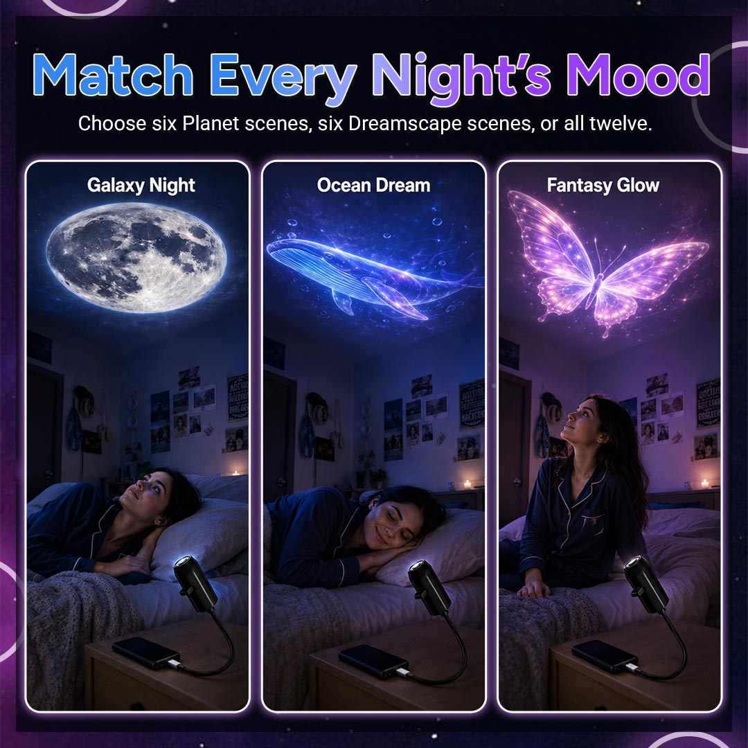 🌌 USB Planet Night Light Projector – Bring the Night Sky Home With Switchable Scenes