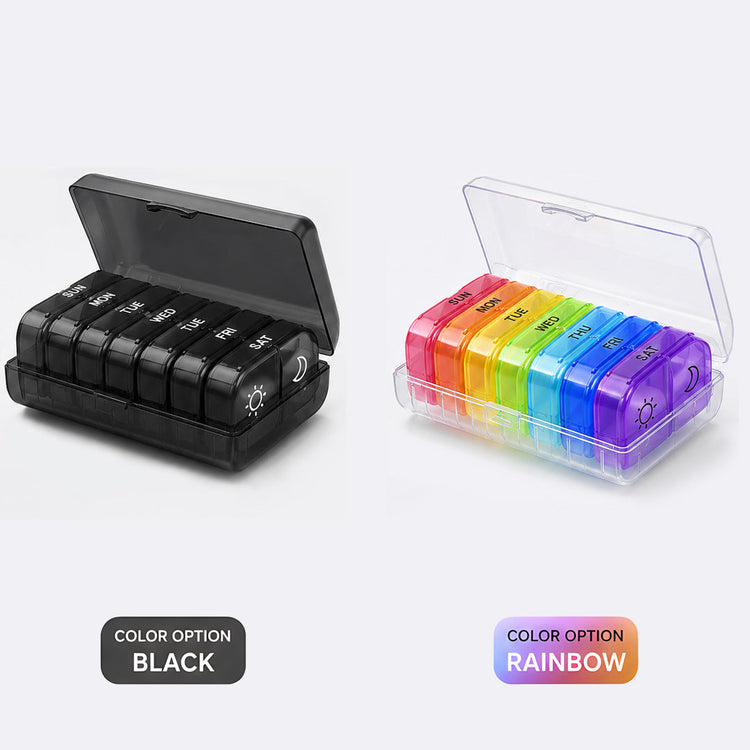 AM PM 7-Day Pill Organizer –Easy Open, Travel-Ready, Durable BPA-Free Daily Medicine Case