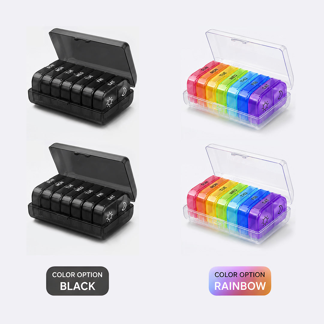 AM PM 7-Day Pill Organizer –Easy Open, Travel-Ready, Durable BPA-Free Daily Medicine Case