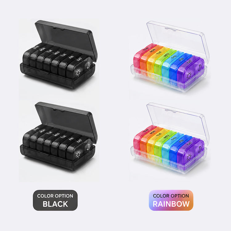 AM PM 7-Day Pill Organizer –Easy Open, Travel-Ready, Durable BPA-Free Daily Medicine Case