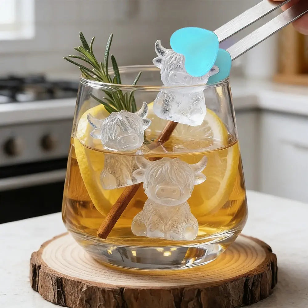 🐮 Mini Highland Cow Ice Cube Mold – Adorable 3D Ice for Drinks, Parties & Gifts