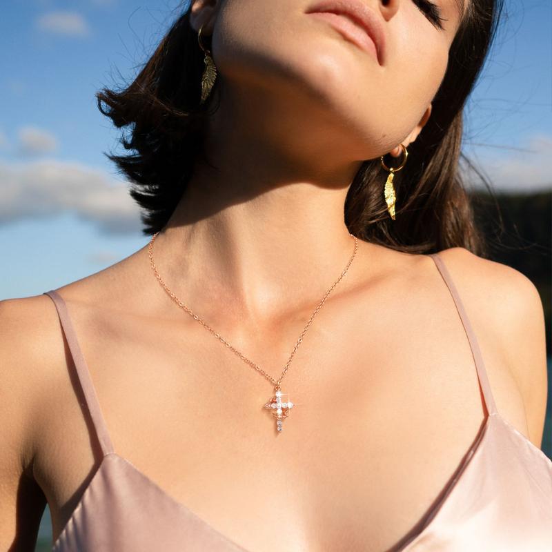 Mother’s Day Cross Crown Necklace – A Gift of Faith, Love & Protection