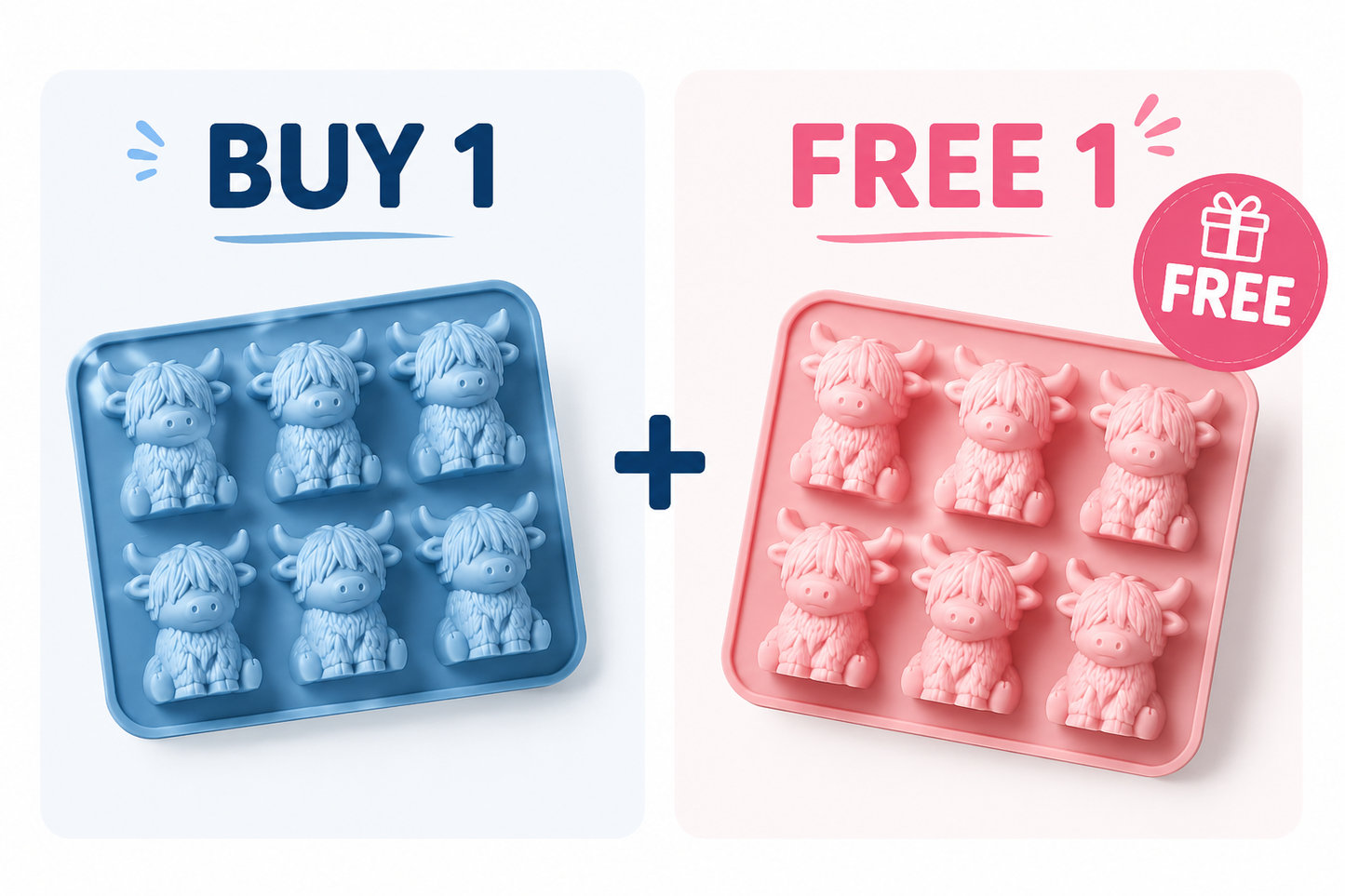 🐮 Mini Highland Cow Ice Cube Mold