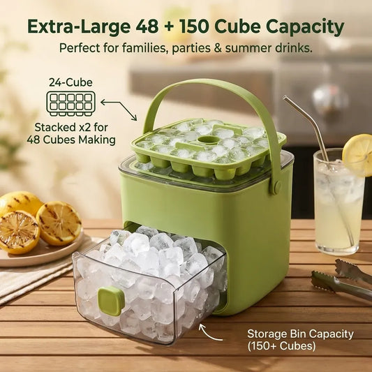 Portable One-Press Ice Maker