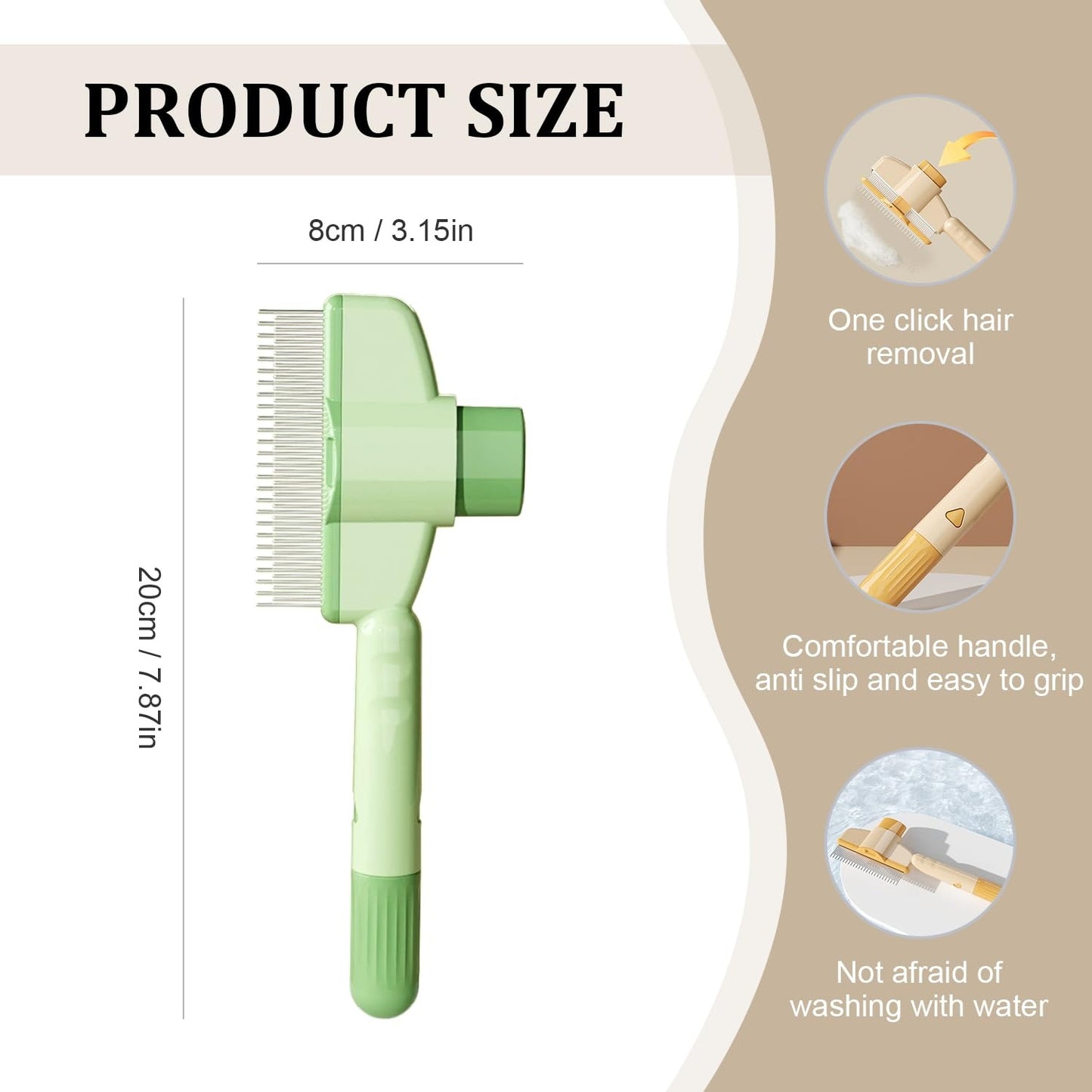 Say Goodbye to Shedding: One-Click Self-Cleaning Pet Brush (2-Pack)