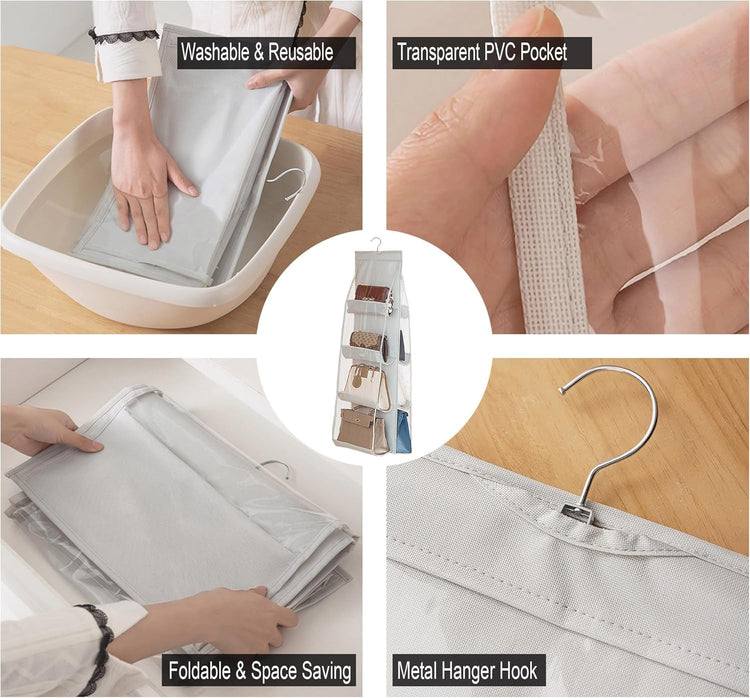 8-Pocket Foldable Handbag Organizer