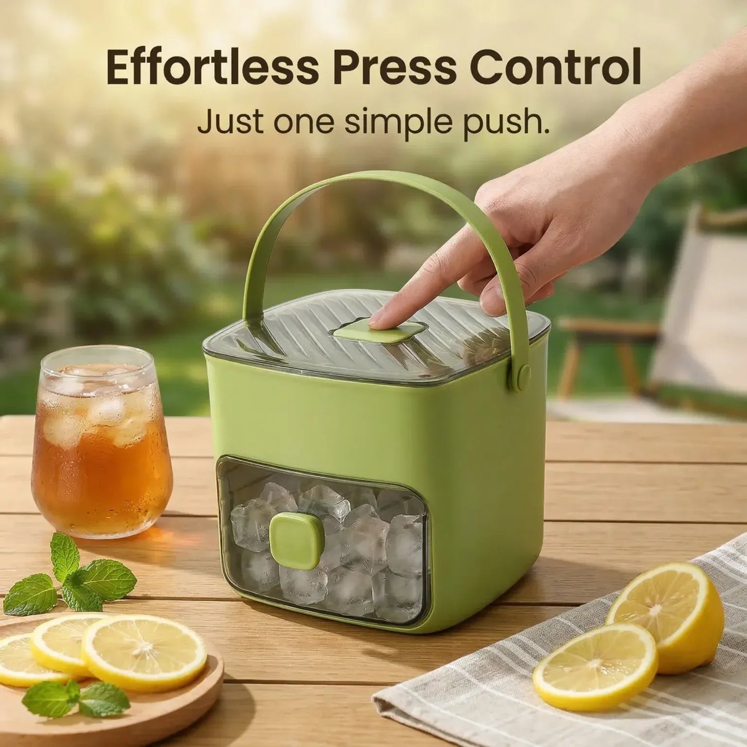 Portable One-Touch Ice Release Tray with Lid & Storage Box