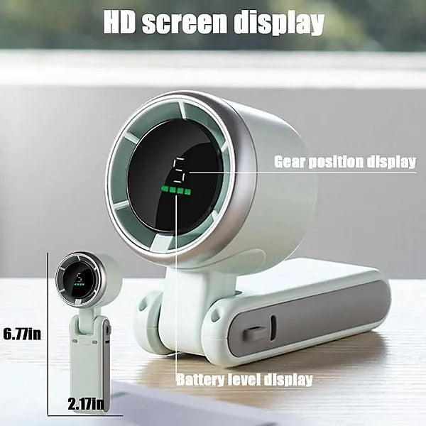 Mini Portable Fan 3600mAh | Rechargeable LED Display Handheld Fan
